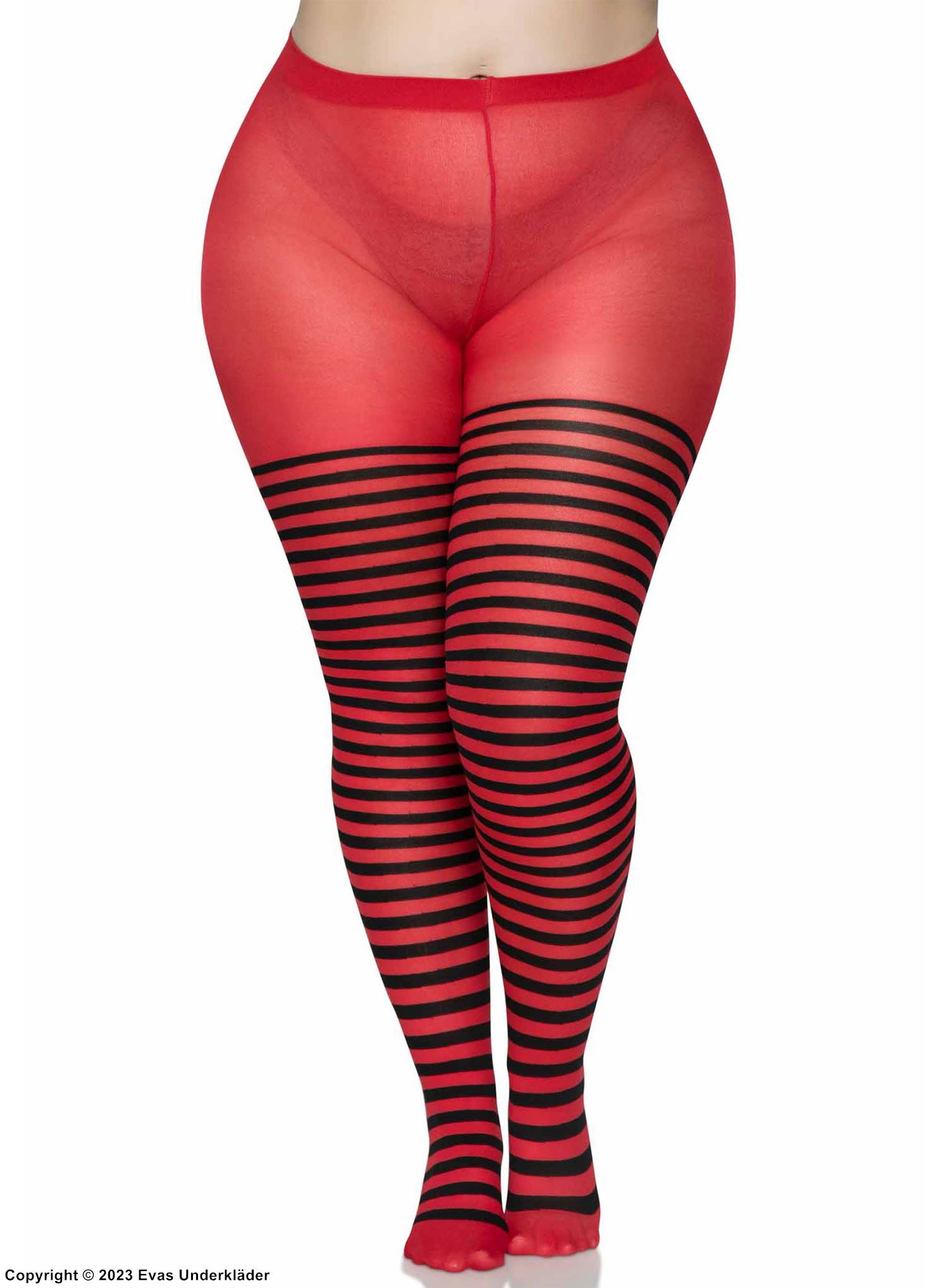 Tights, colorful stripes, XL to 4XL